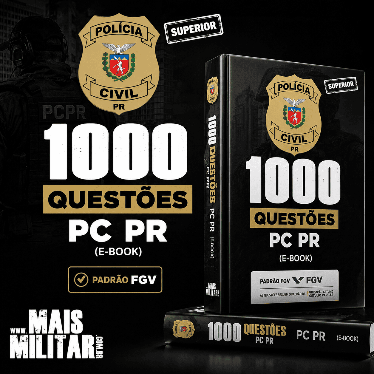 E-book 1000 Questões: Agente | Polícia Civil do Paraná (PCPR) | FGV